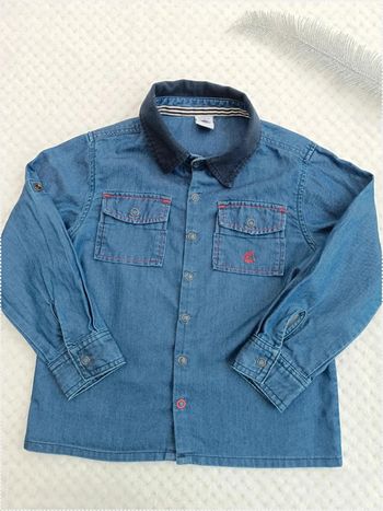 🔸Chemise Petit Bateau bleu jean - 4 ans🔸