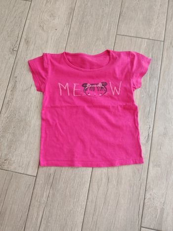 Tshirt rose fushia chat 5 ans