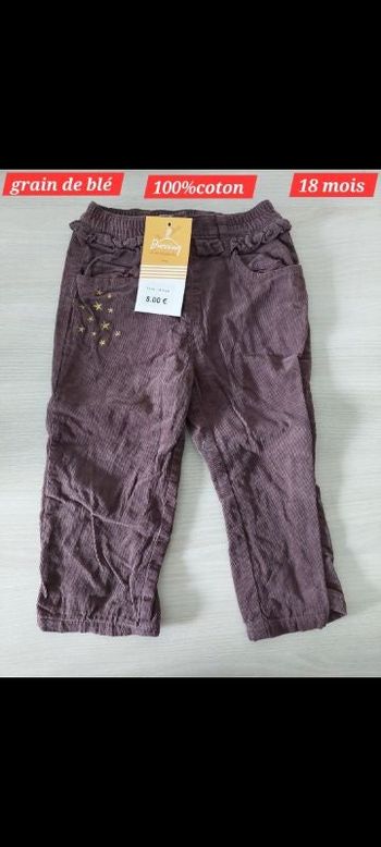 Pantalon marron fille 18 mois
