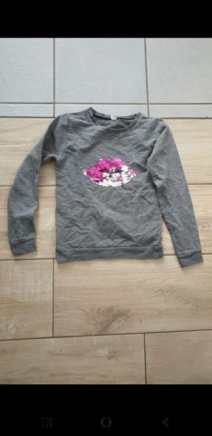 Sweat fille paillettes 9/10 ans