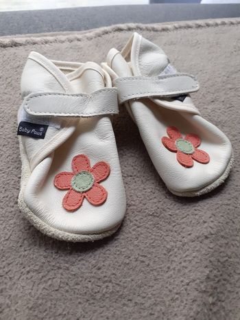 Chaussons cuir bébé fille