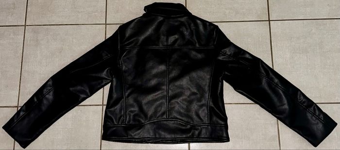 Perfecto noir en simili cuir - Veste motard intemporelle - Taille S - photo numéro 1
