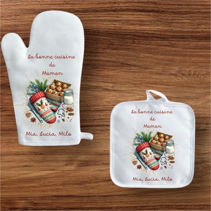 Set gant et manique de cuisine personnalisés - photo numéro 7