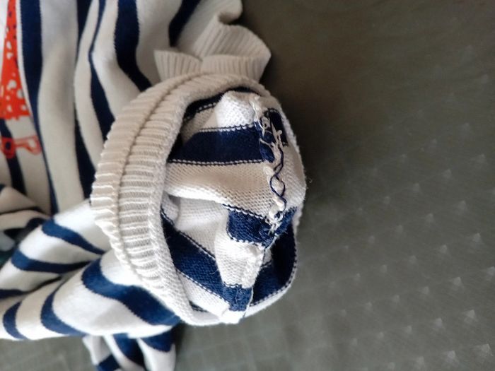 Pull marinière motif cœur marine et blanc femme 38/40 influx - photo numéro 15