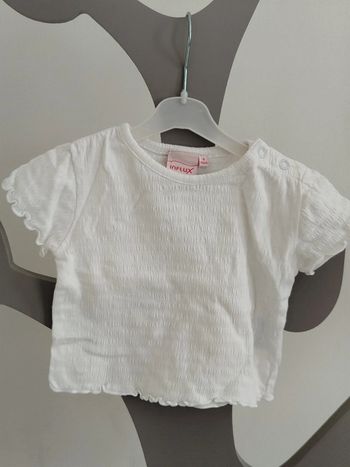 Tee-shirt manches courtes blanc Influx taille 3 mois