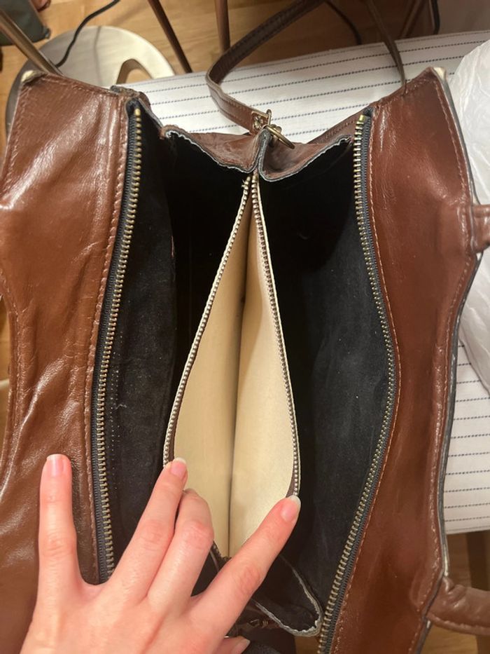 Sac à main à bandoulière Marron - photo numéro 8