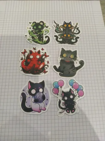 Stickers chat noir (lot D)