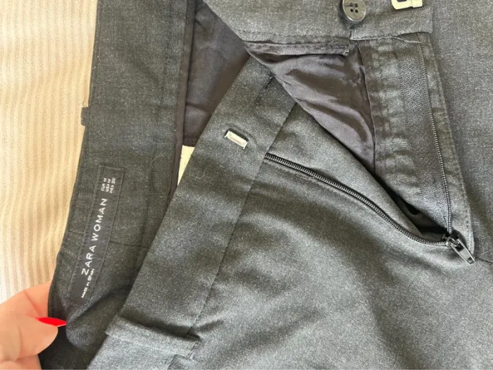 Pantalon ajusté, gris Zara taille M - photo numéro 3