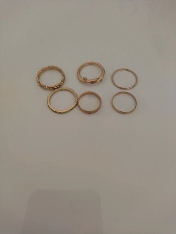 Lot de 6 bagues dorées shein