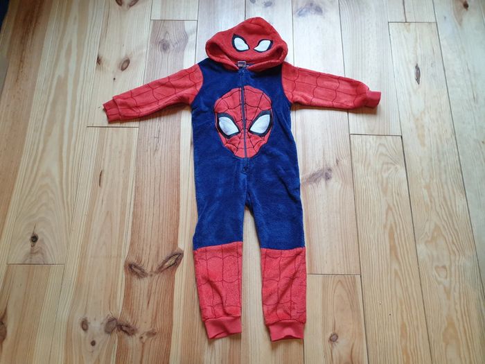 Surpyjama velour Spiderman 3/4 ans