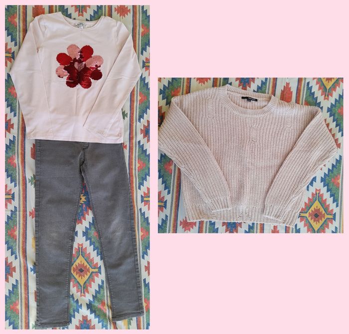 Lot joggings, t-shirts, pulls, chemise fille 12 ans - photo numéro 3