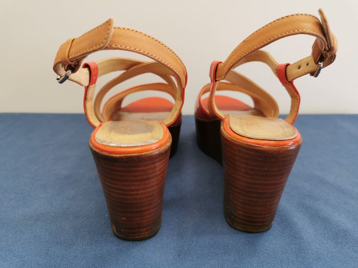 Sandale tout cuir corail et camel -37 - JB Martin - photo numéro 5