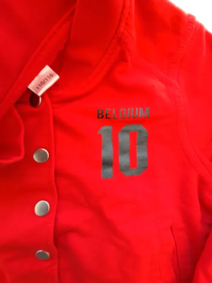 Gilet Belgique Belgium - taille 110-116cm - coton - printemps été - noir jaune rouge - photo numéro 3