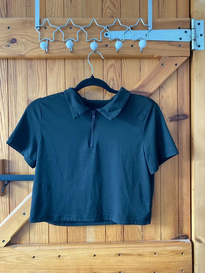 T-shirt top court noir taille L - photo numéro 2
