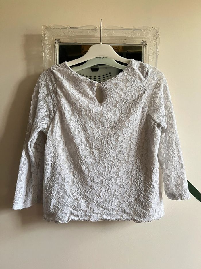 Haut blanc en dentelle H&M – Taille 14 ans - photo numéro 4