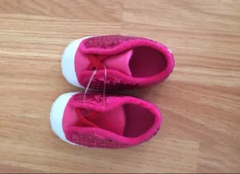 Basket bébé pointure 20 rose à paillettes