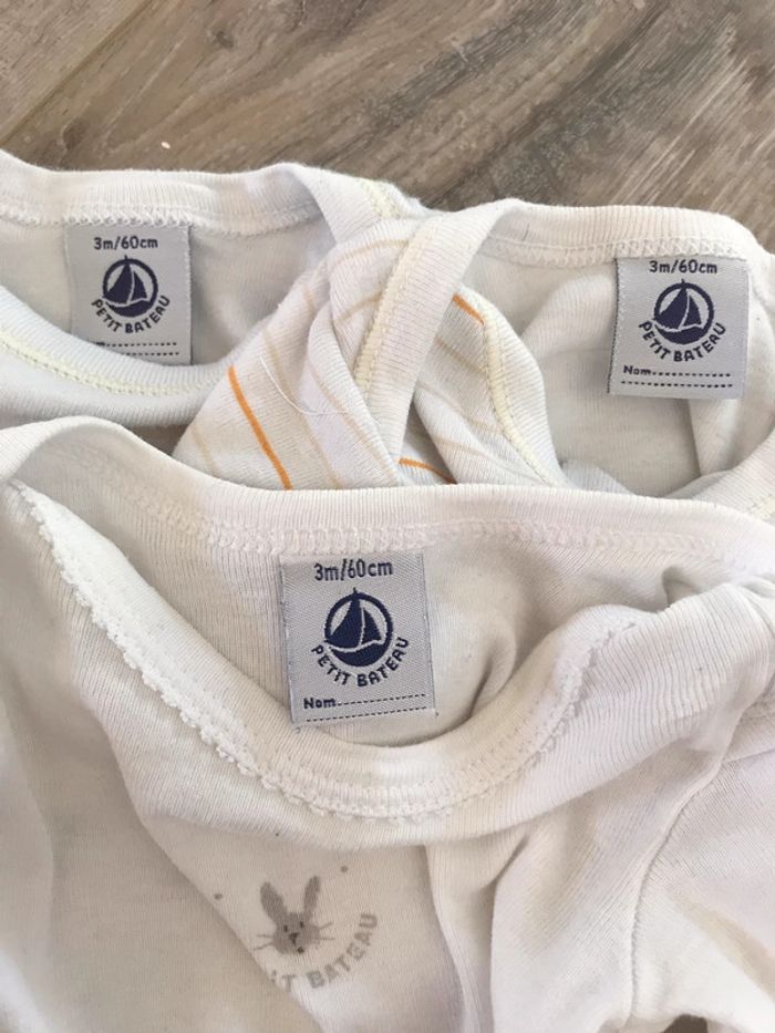 Lot 3 body manches longues mixte petit bateau - photo numéro 3
