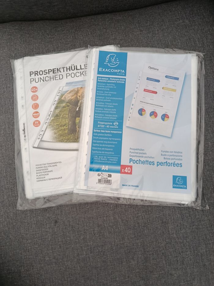 2x40 pochettes transparentes Exacompta neuves