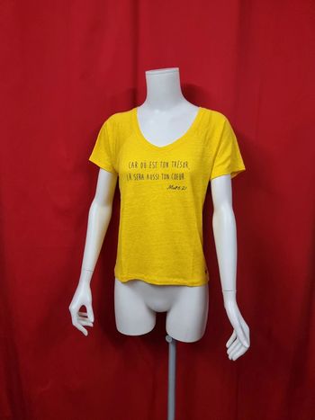 Pitiwood tee-shirt lin jaune * taille L *