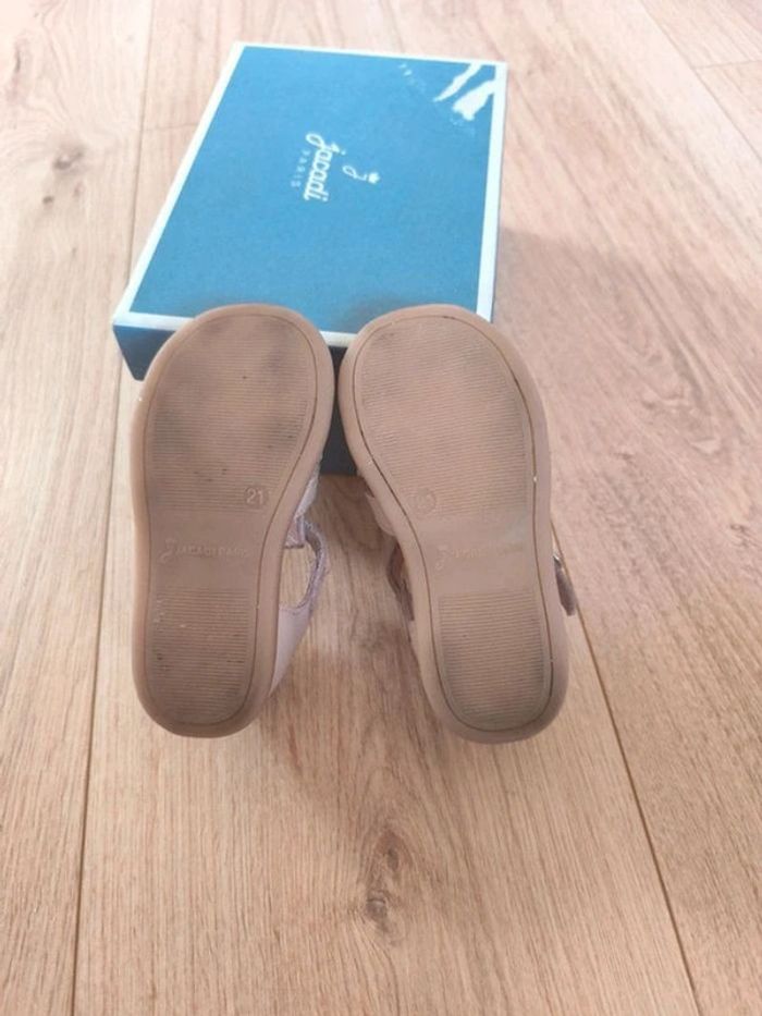 Paire de sandales cuir rose pâle Jacadi - Taille 21 - photo numéro 6