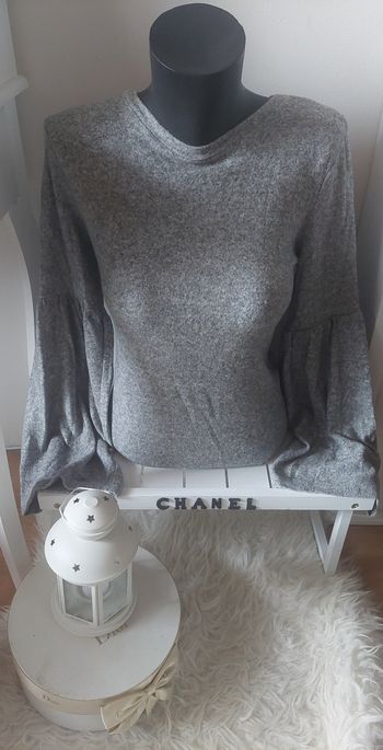 Pull Zara gris manches oversizes TBE T.M 🐭