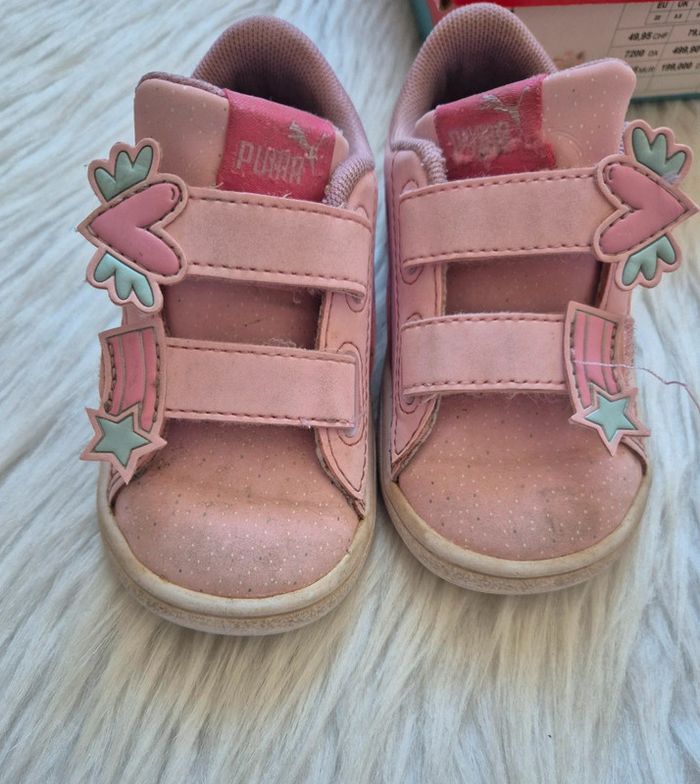 Baskets Puma roses à scratch – T22 - photo numéro 2