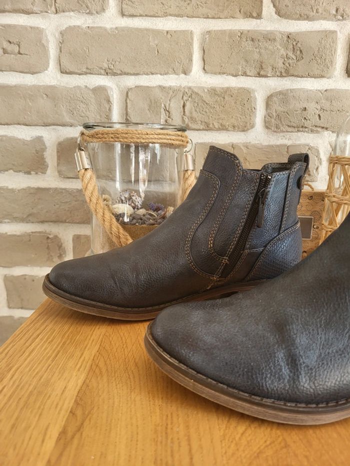 Bottines Chealsea Mustang bleu marine - Excellent état - photo numéro 3