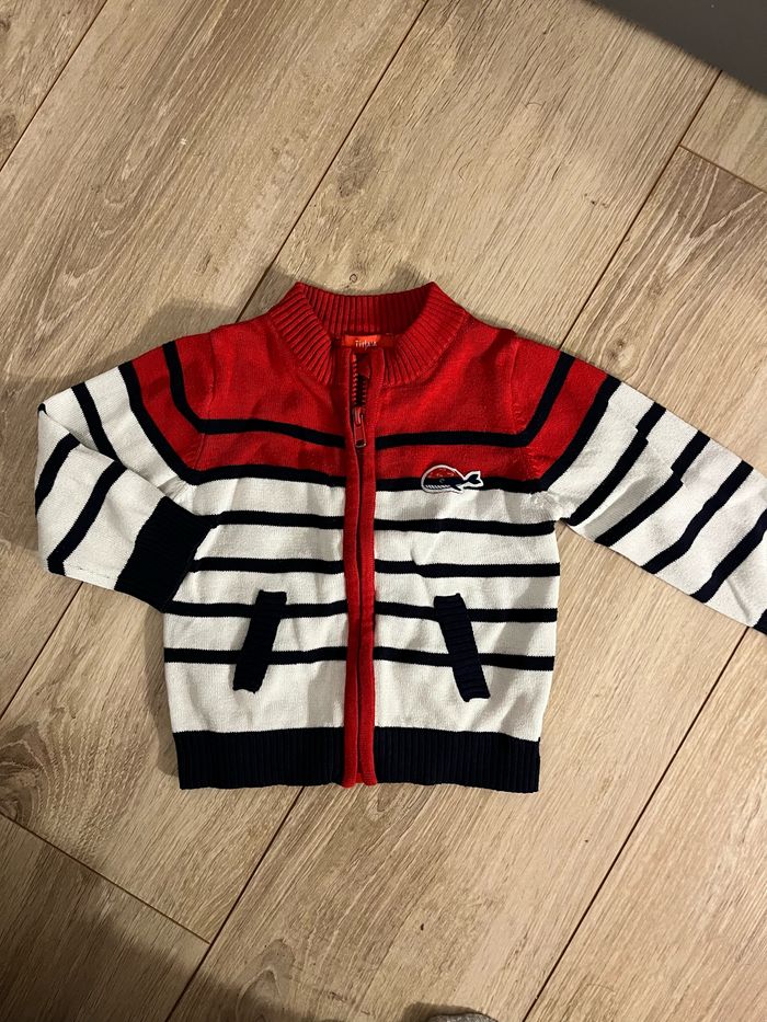 Gilet zippé marin tissaia 18 mois