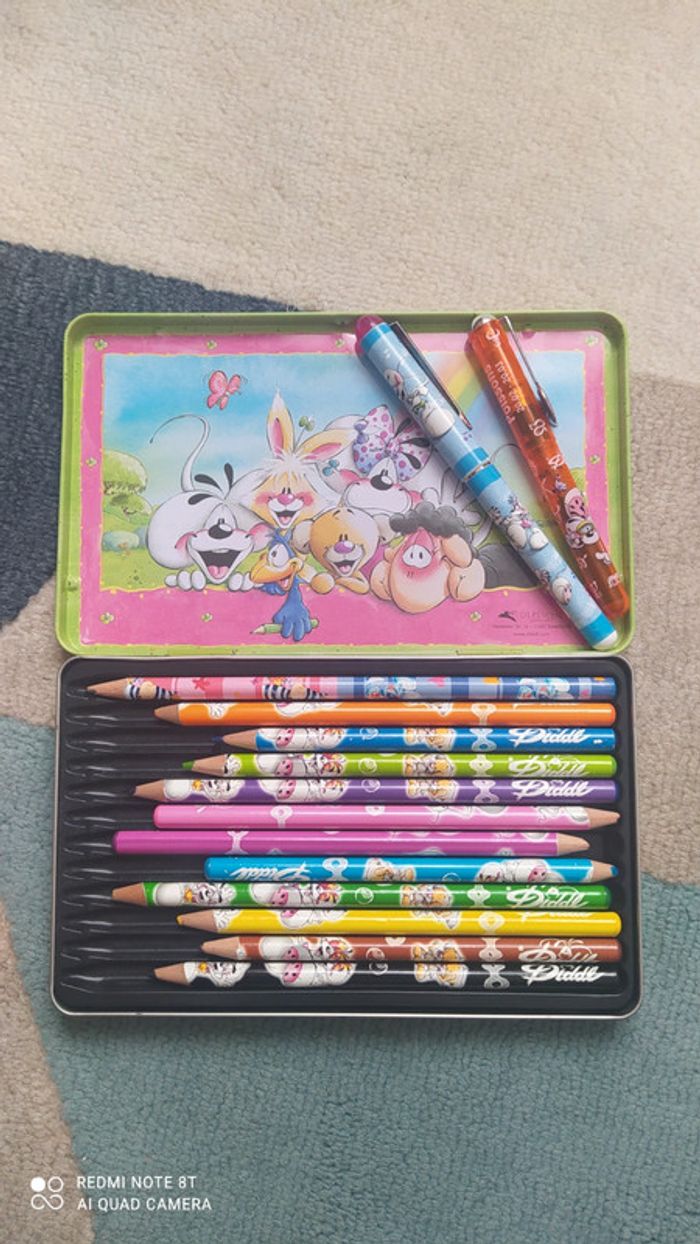 Boite crayons couleurs Diddle + 2 stylos