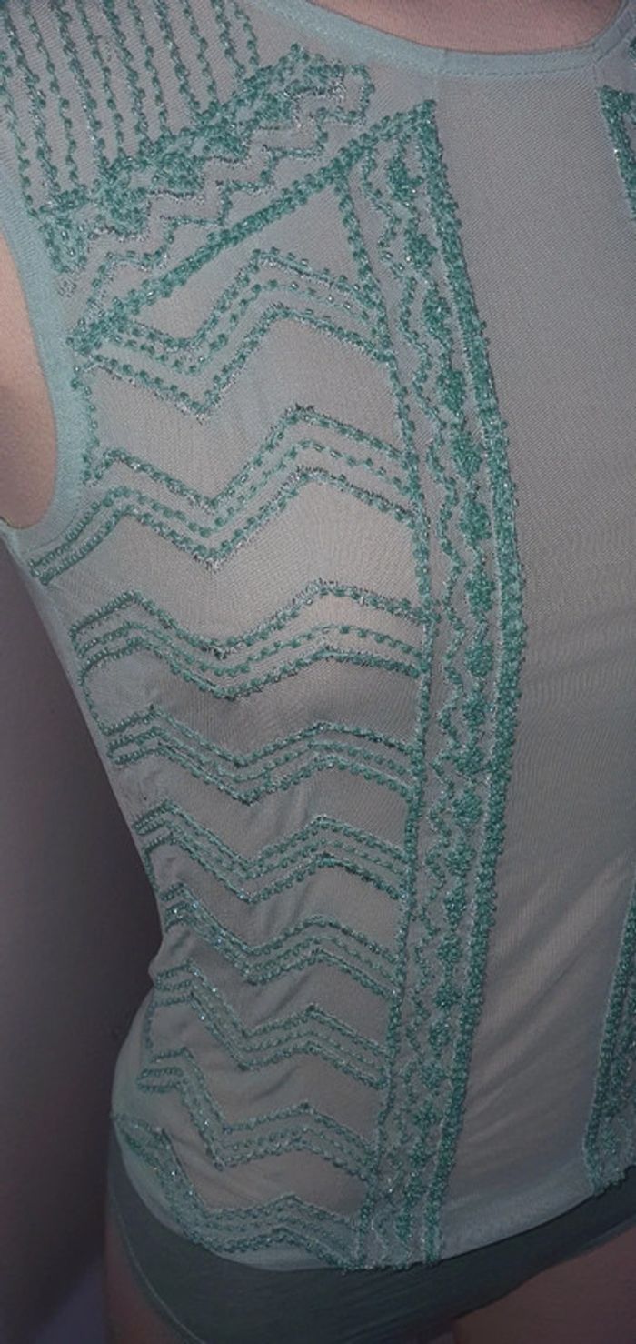 Body vert  perles neuf M/L - photo numéro 3