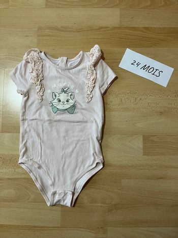 Body fille manches courtes Disney marie 24mois