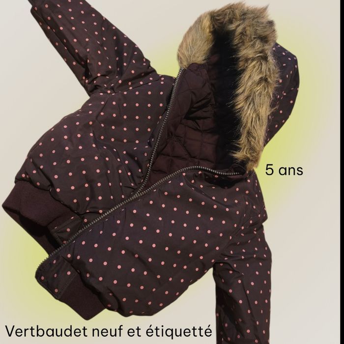 Vertbaudet parka réversible fille neuve étiquettée taille 5 ans - photo numéro 2