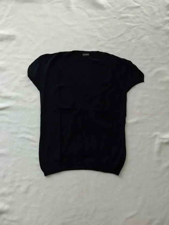 Pull noir leger col V T2