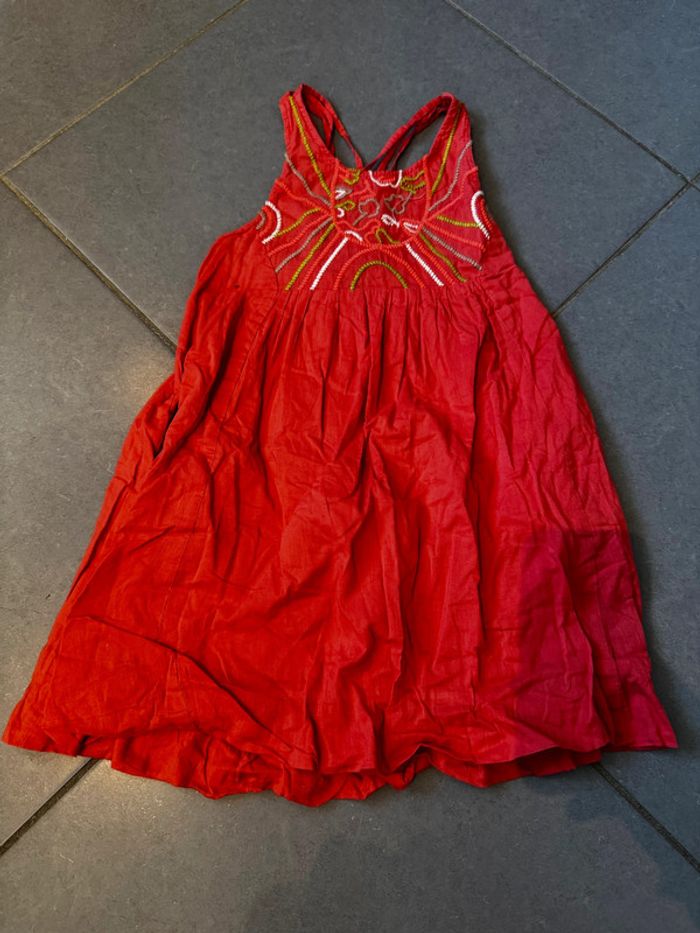 Robe / Tunique sans manches - TAO - Broderies - Corail, orange - 6 ans