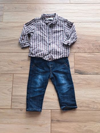 Ensemble Obaïbi  chemise Jean 12 mois