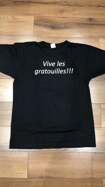 T shirt noir🌺 vive les gratouilles 🌺 taille L neuf sans étiquette