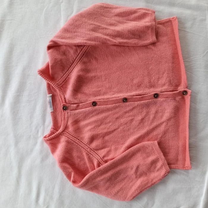 Gilet Bout'chou 12 mois coton laine - photo numéro 2