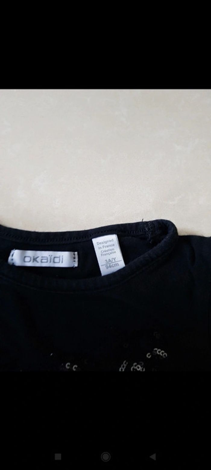 Superbe ensemble robe salopette et haut manche longues 3 ans 🖤🩷 - photo numéro 4