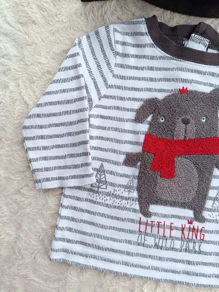Ensemble (tee shirt manches longues+pantalon confortable) Garçon 6 mois Little king Chien - photo numéro 4