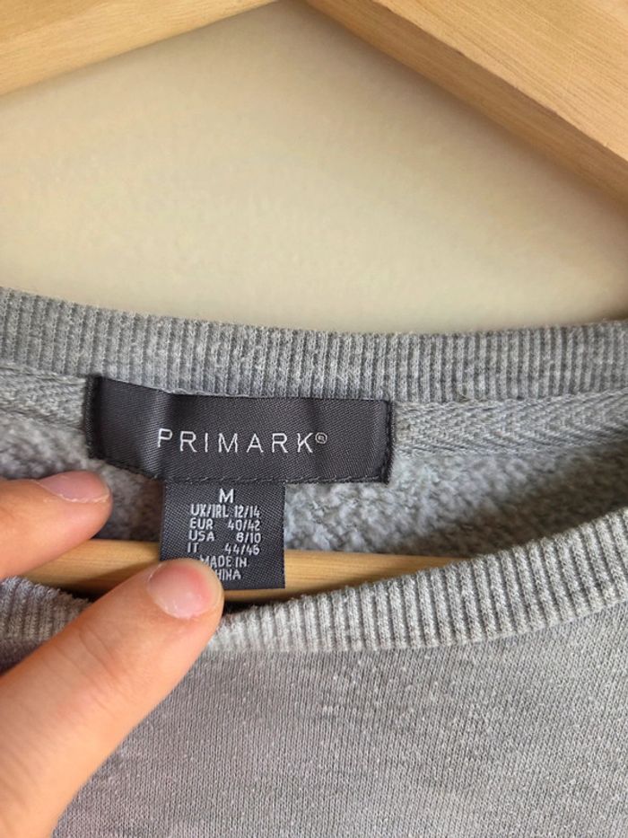Sweat gris primark à paillettes manches - taille m - photo numéro 3