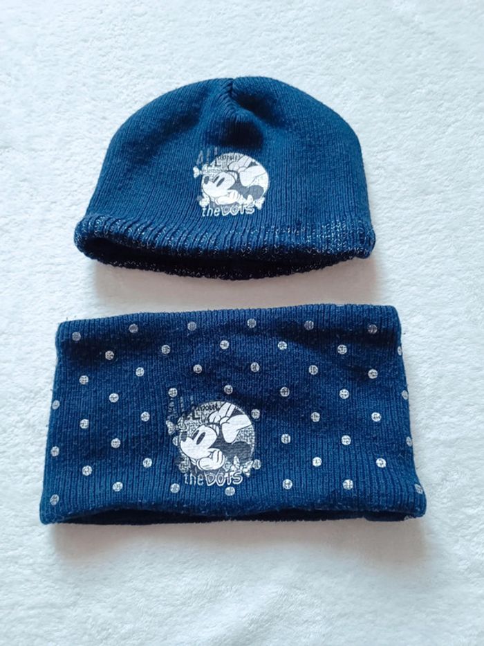 Ensemble bonnet et tour de cou Minnie