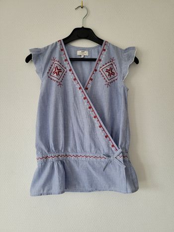 Blouse bleue Cyrillus 12 ans TBE