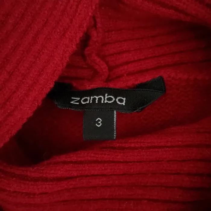 Pull col roulé rouge type tricot - photo numéro 3