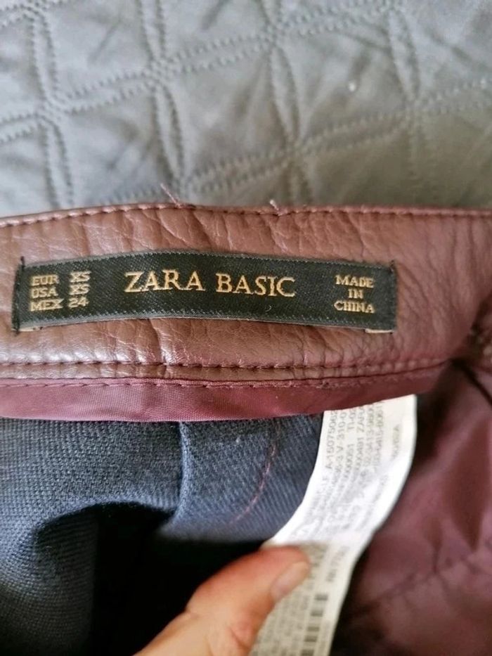 Jupe imitation cuir bordeaux - photo numéro 5