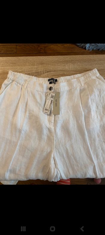 Pantalon monoprix lin blanc