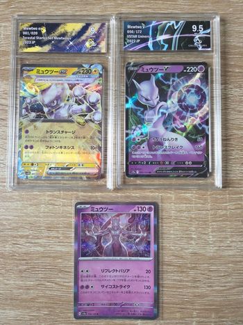 Lot de 3 Cartes Mewtwo dont 2 Gradées Japonaise 
