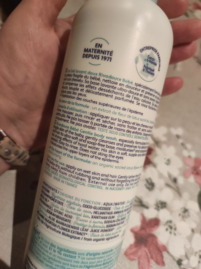 Gel lavant doux Rivadouce bébé bio neuf - photo numéro 6