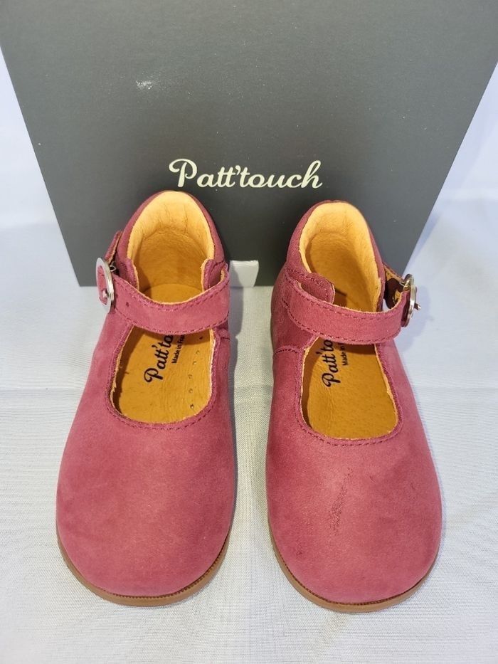 Chaussures charles IX fille en cuir nubucké framboise Point 19 Made in France 🇨🇵 - photo numéro 5