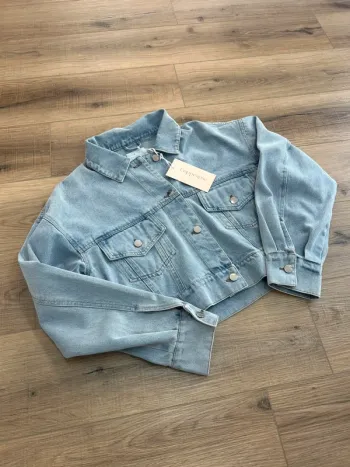 Veste en jean femme veste femme bleu clair veste en jean courte taille 40 taille. L