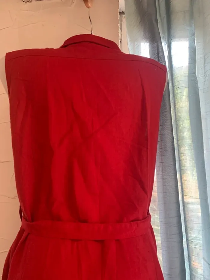 Robe Tavia  Lucci taille 44 longue rouge 55%lin - photo numéro 5